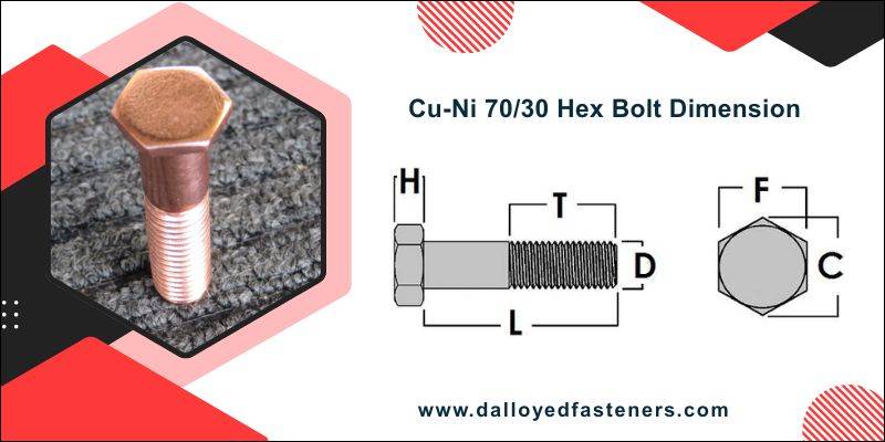 Cu-Ni 70/30 Hex Bolt Dimension
